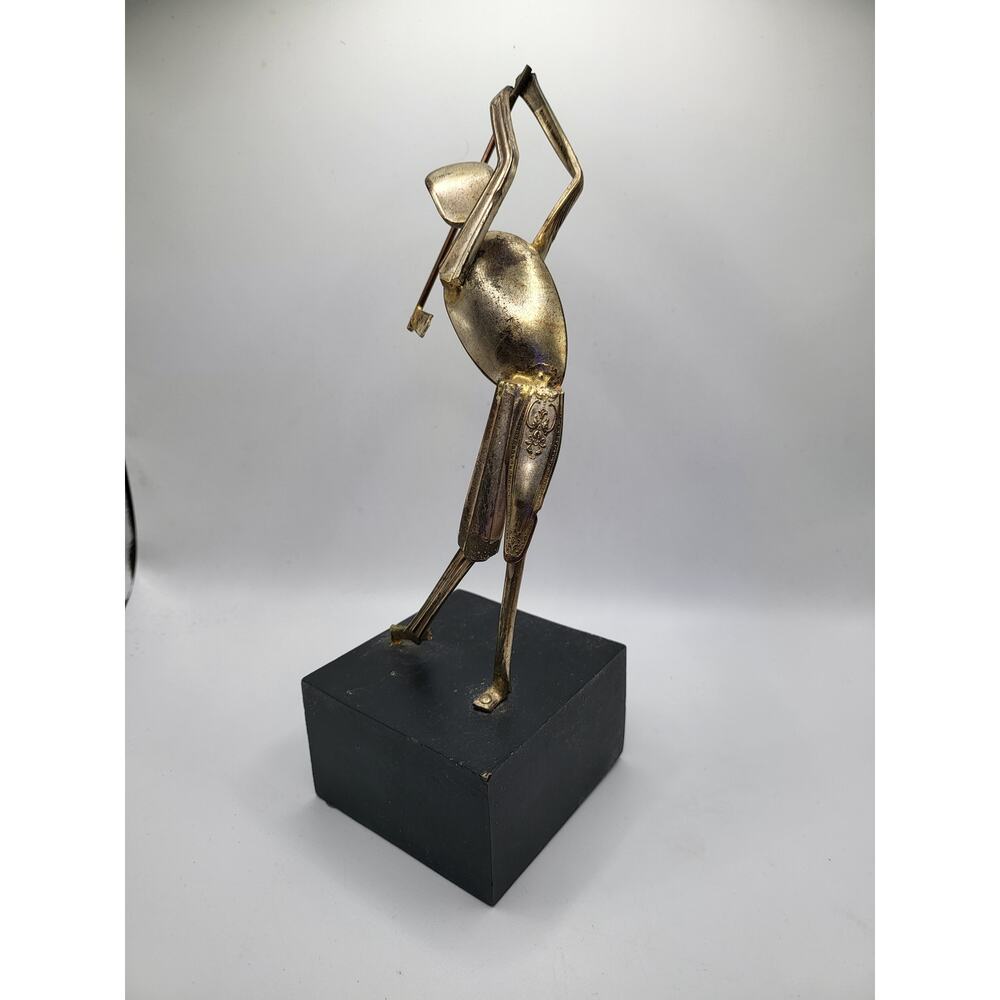 Vintage Brutalist Welded Metal Abstract Figure Sculpture Signed 1972